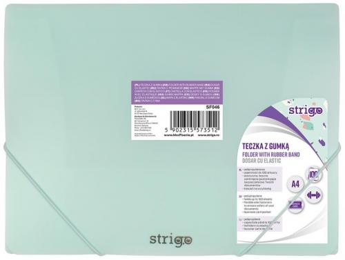 tplast Teczka A4 z gumką pastelowa miętowa, Strigo